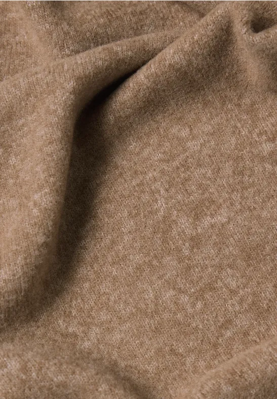 Driehoekige sjaal in effen kleur creamy mocha melange