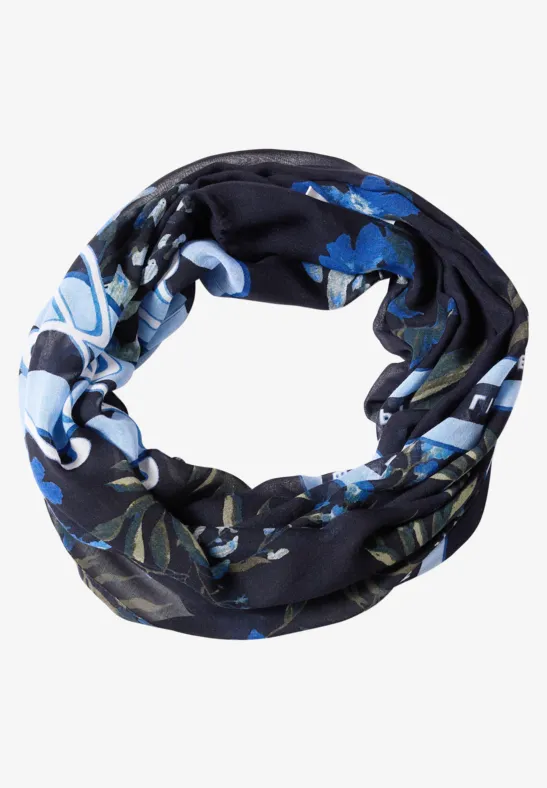 Loop-Schal mit floralem Print urban dark blue