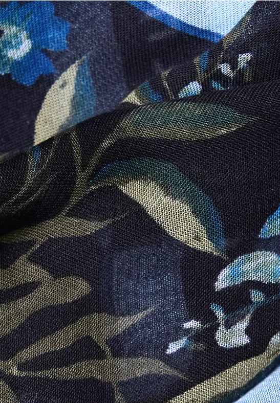 Loop-Schal mit floralem Print urban dark blue