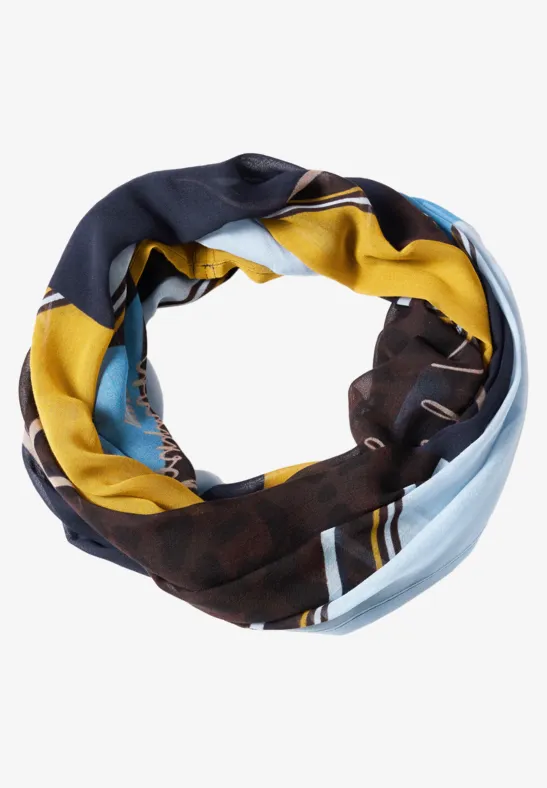 Loop-Schal mit grafischem Print truffle brown