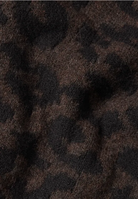 Dreieckstuch mit Leo-Muster truffle brown