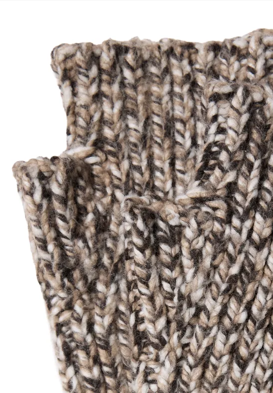 Mouliné Stulpen truffle brown