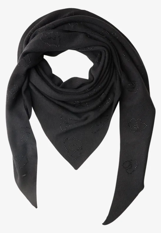 Dreieckstuch mit Glitzerdetails Black