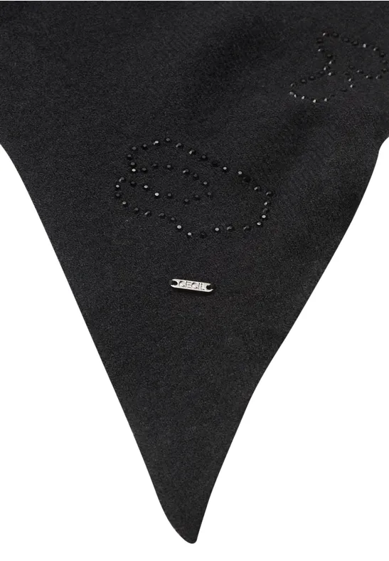 Dreieckstuch mit Glitzerdetails Black