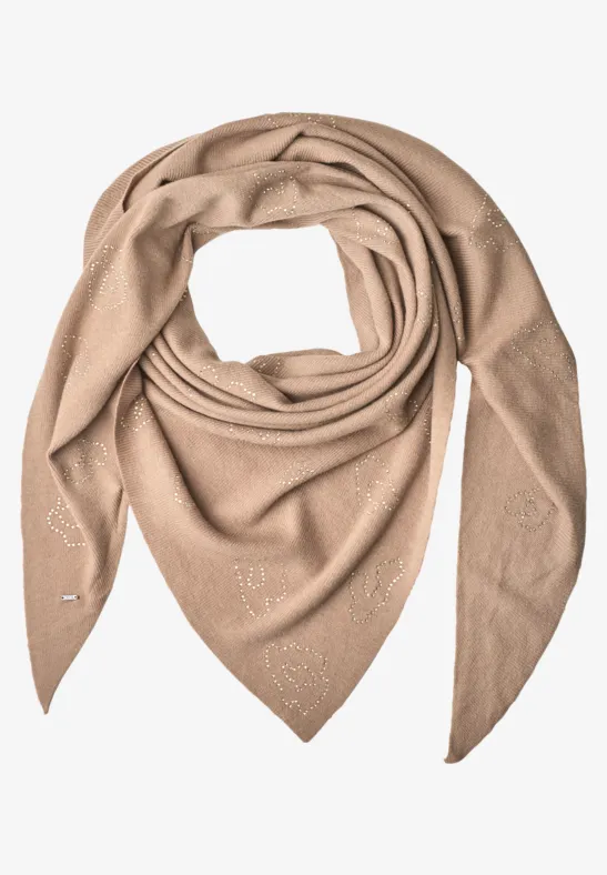 Dreieckstuch mit Glitzerdetails creamy mocha melange