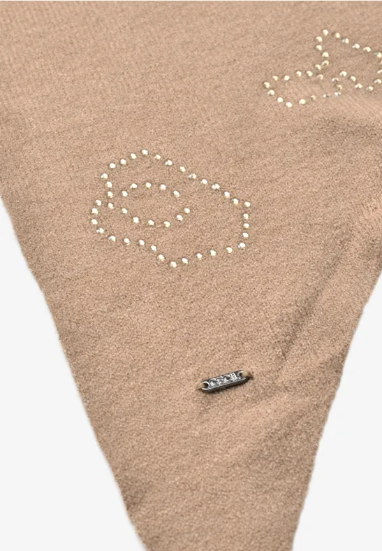 Dreieckstuch mit Glitzerdetails creamy mocha melange