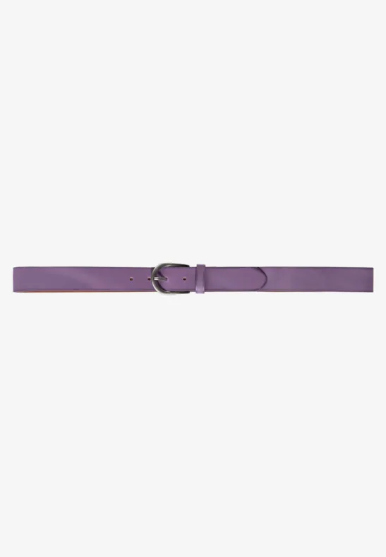 Ceinture basique en vrai cuir soft violet