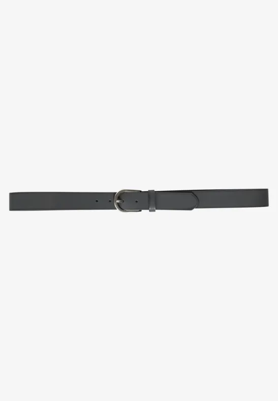 Basic riem van echt leer carbon grey leather