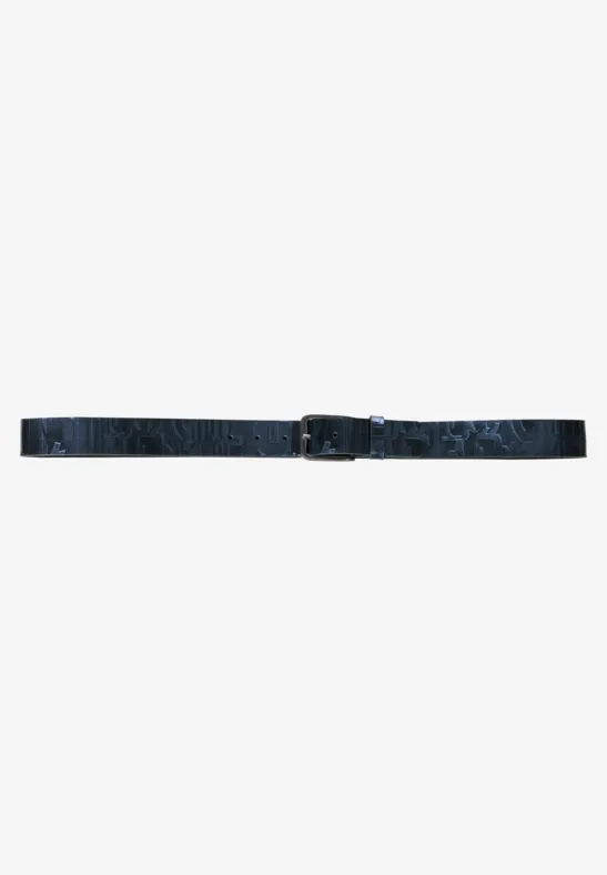 Ceinture en cuir shiny deep blue
