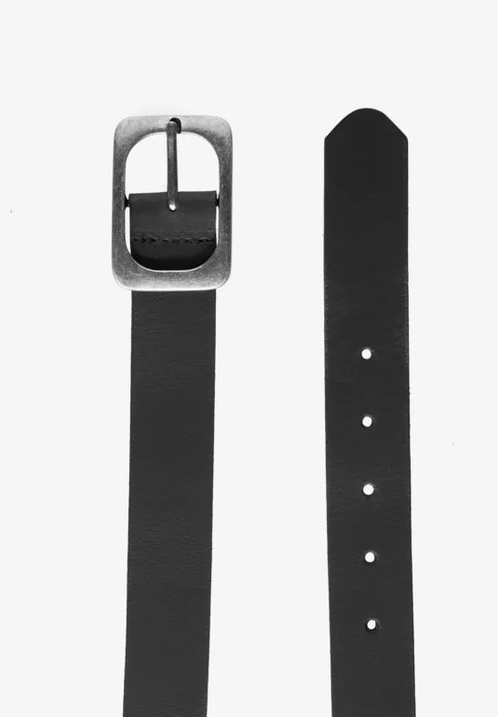 Basic leren riem navy blue