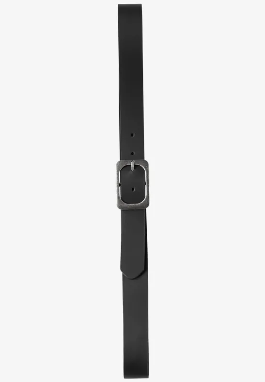 Basic leren riem navy blue