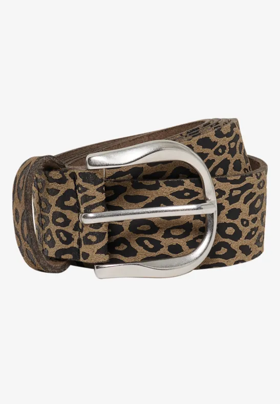 Gürtel mit Leo-Muster Black