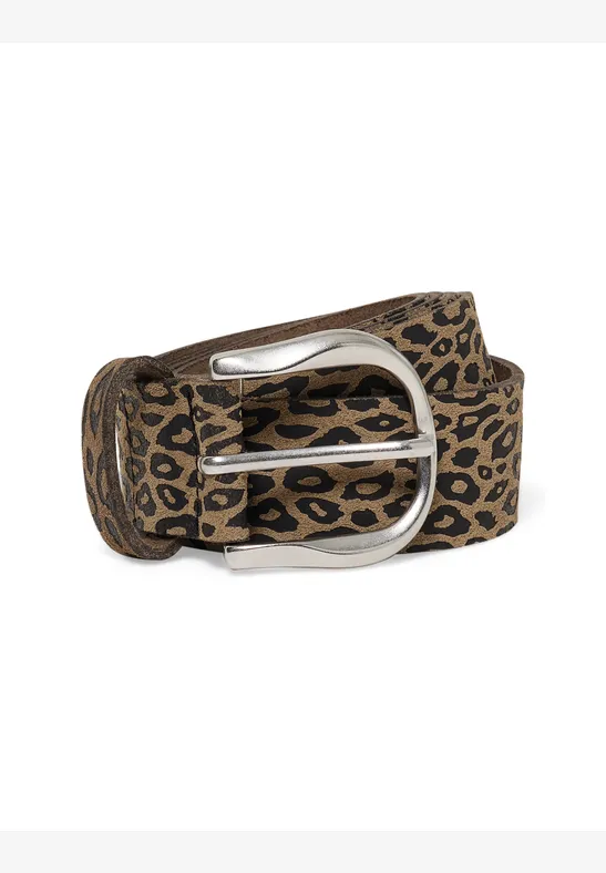 Gürtel mit Leo-Muster Black