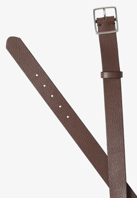 Basic riem met vierkante gesp Cacao