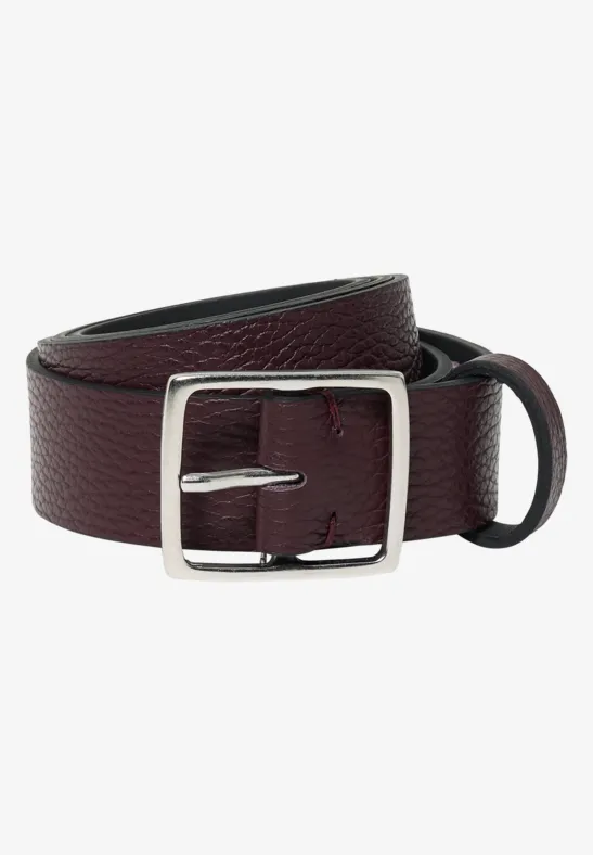Basic riem met vierkante gesp Raisin