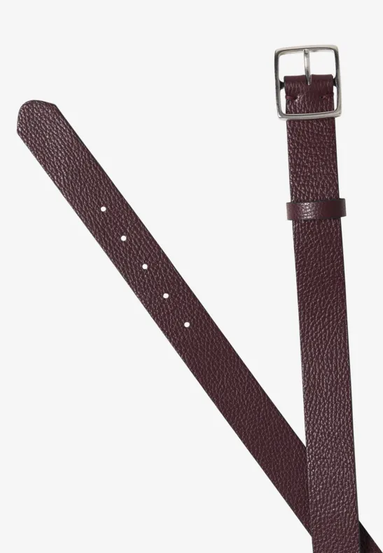 Basic riem met vierkante gesp Raisin