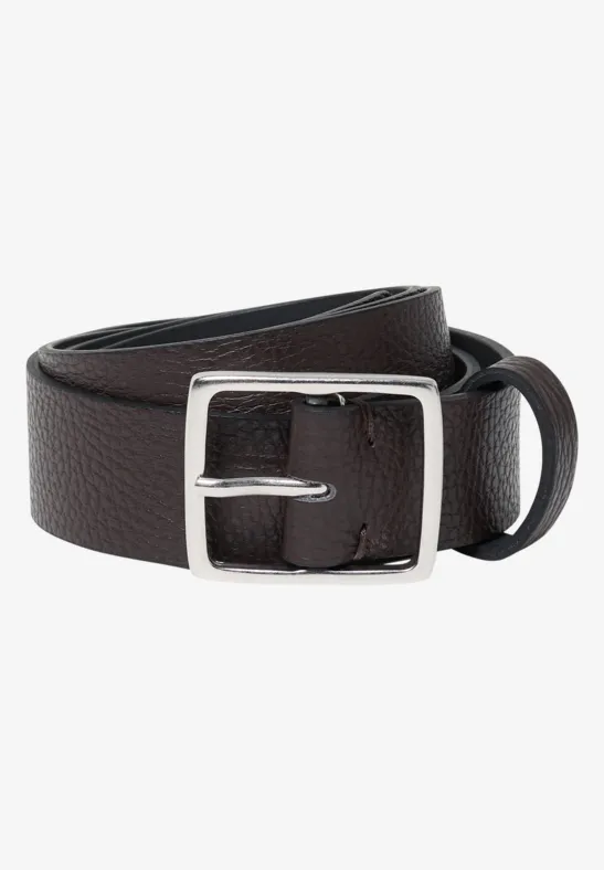 Basic Gürtel mit quadratischer Schnalle Dark Brown