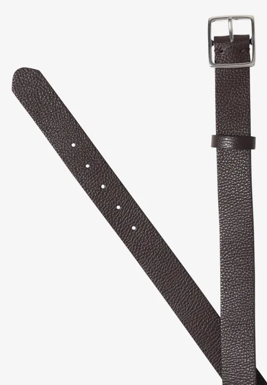 Basic Gürtel mit quadratischer Schnalle Dark Brown