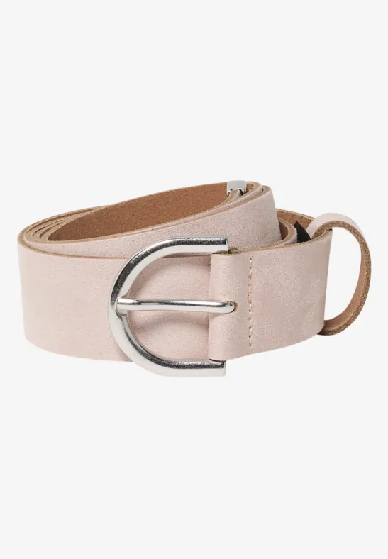 Gürtel mit Metalldetails Suede Beige