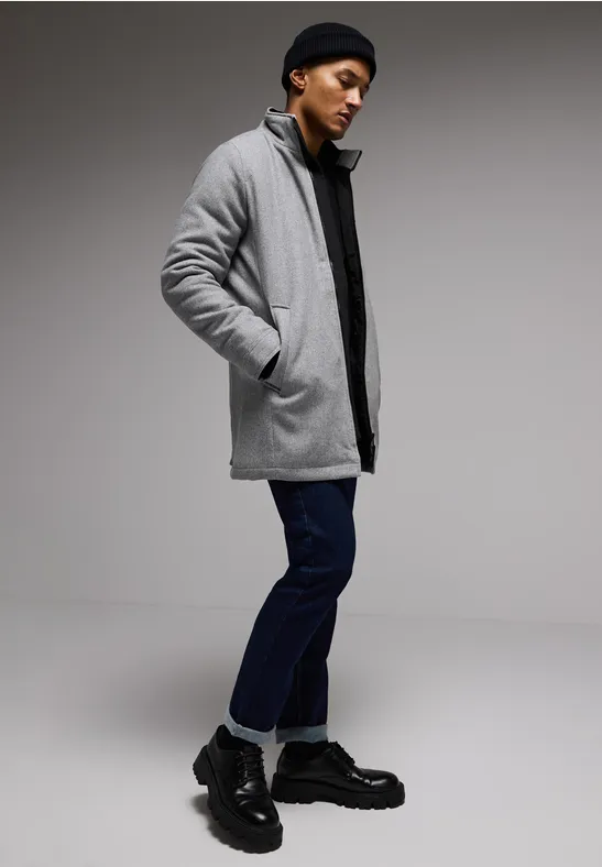 Manteau en optique laine winter grey melange