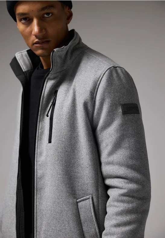 Manteau en optique laine winter grey melange