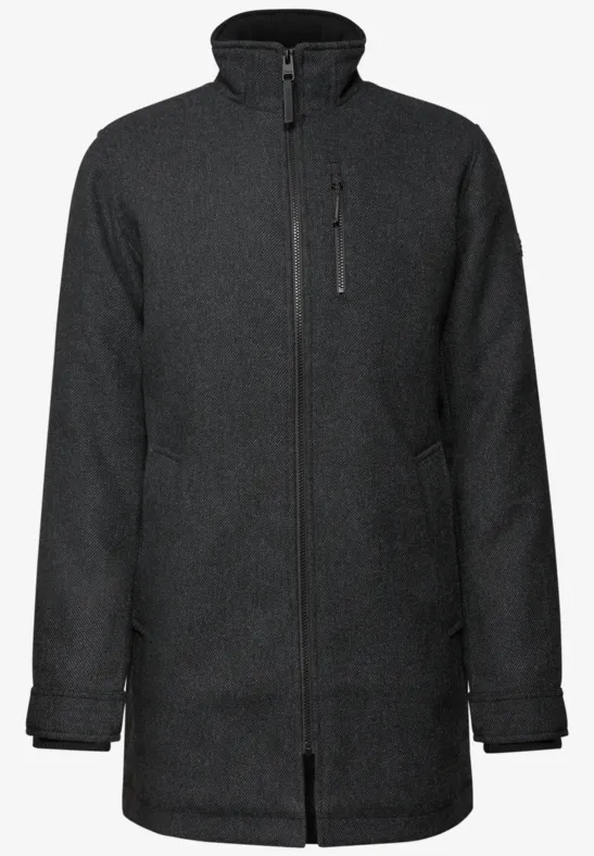 Jas met wol dark anthracite melange