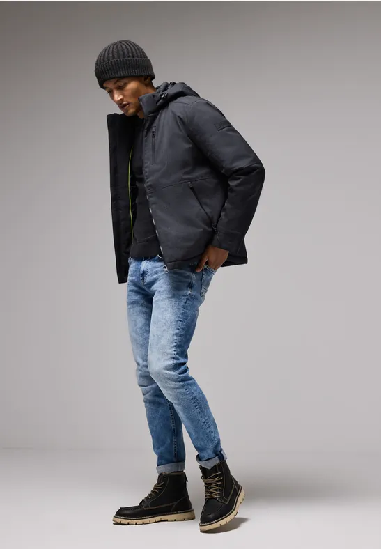 Jacke mit abnehmbarer Kapuze ash grey melange