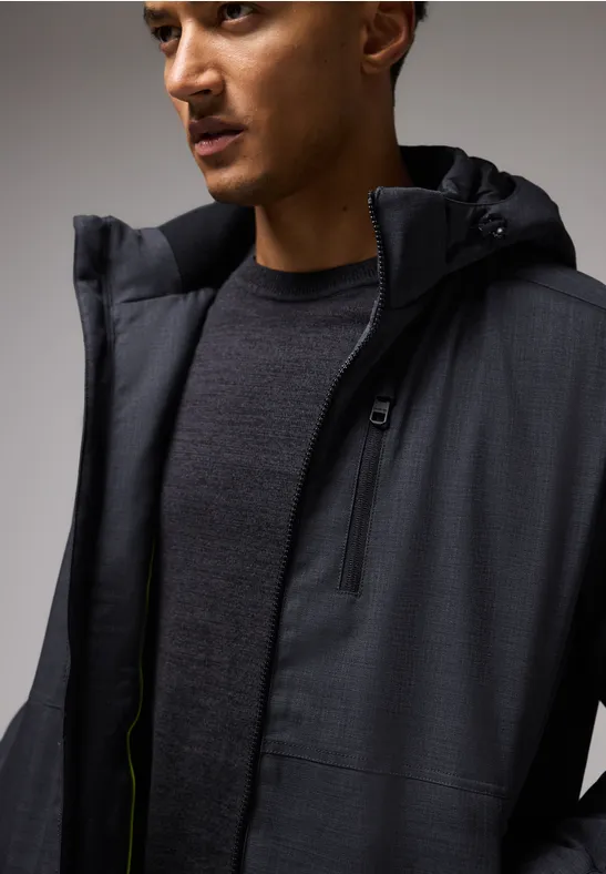 Jacke mit abnehmbarer Kapuze ash grey melange