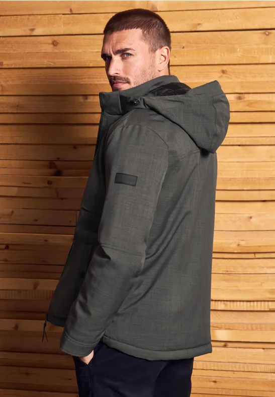 Kurtka z odpinanym kapturem warm rock brown melange