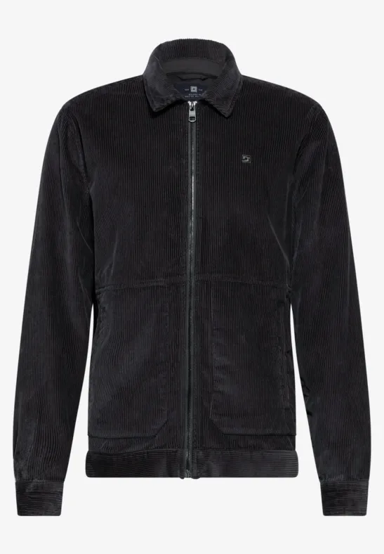 Corduroy overhemd met rits graphite grey