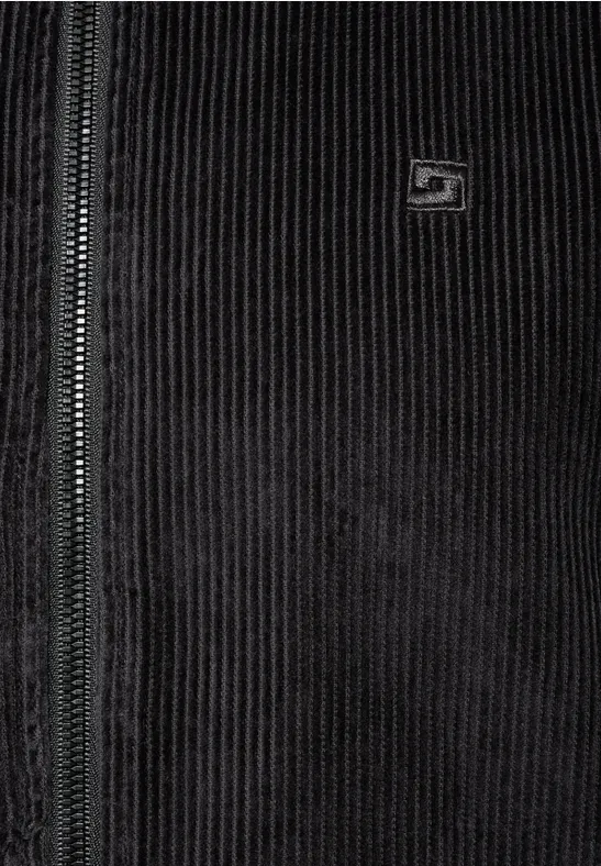 Corduroy overhemd met rits graphite grey