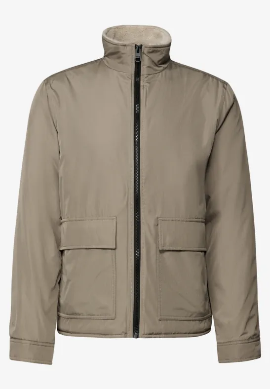 Overshirt mit Teddy-Futter warm rock brown