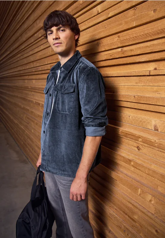 Overshirt z sztruksu nightwalk blue