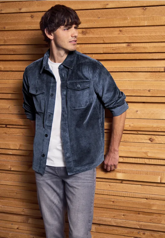 Overshirt z sztruksu nightwalk blue