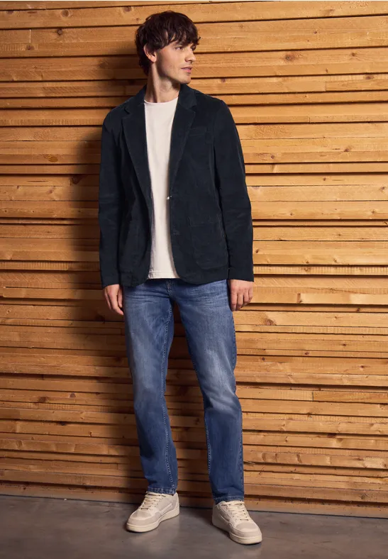Corduroy jas nightwalk blue