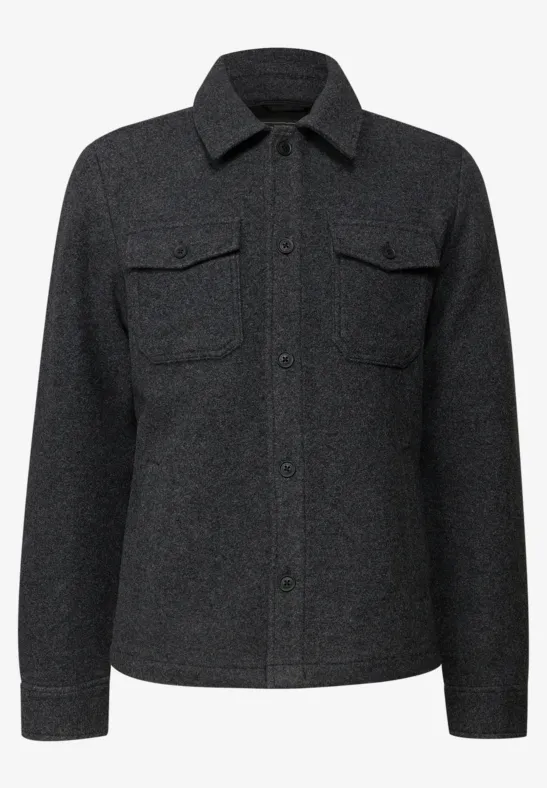 Overshirt mit Wollanteil ash grey melange