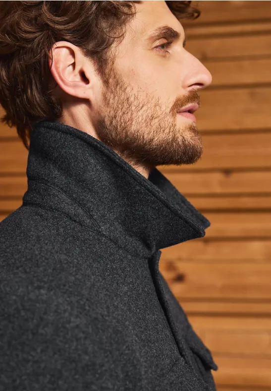 Overshirt mit Wollanteil ash grey melange