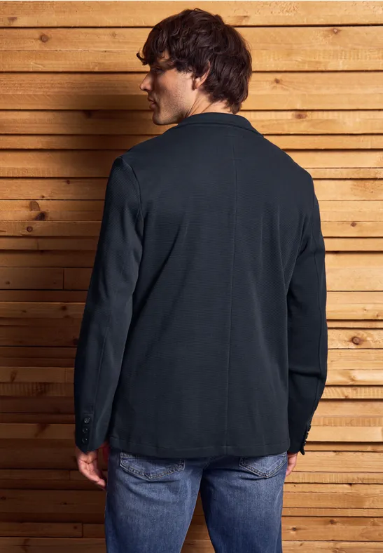 Jas met structuur night blue