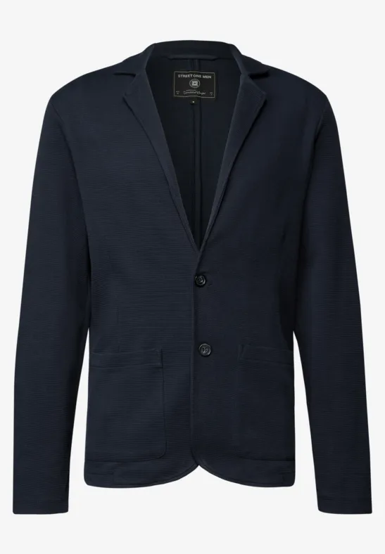 Jas met structuur night blue