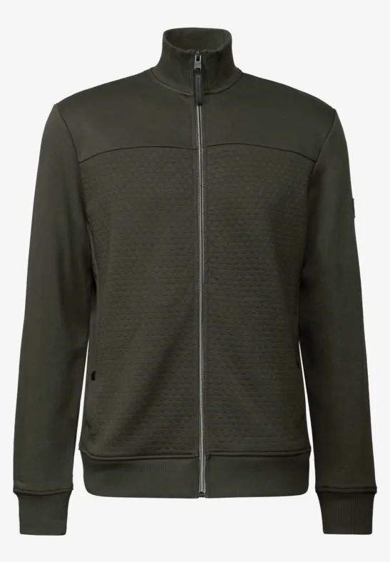 Jas met 3D-structuur dark olive green