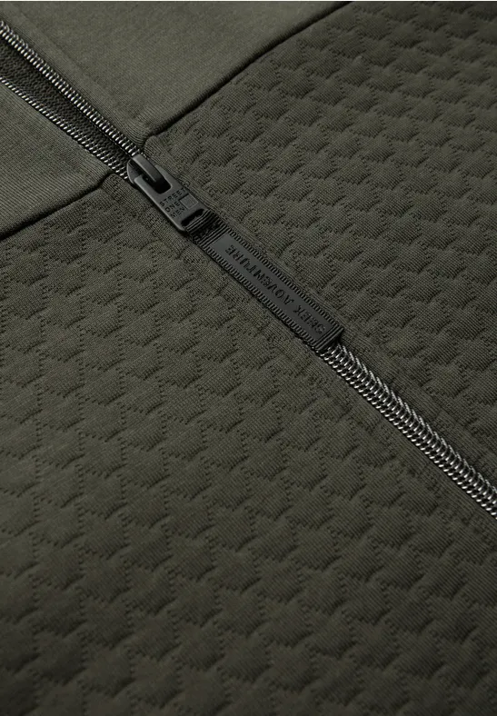 Jas met 3D-structuur dark olive green