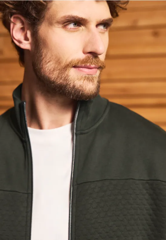 Jas met 3D-structuur dark olive green