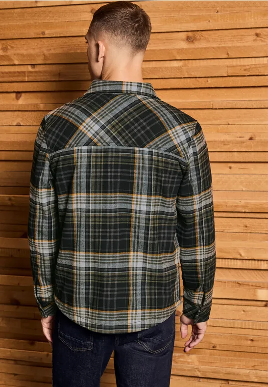 Kariertes Overshirt basic black