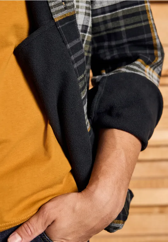 Kariertes Overshirt basic black