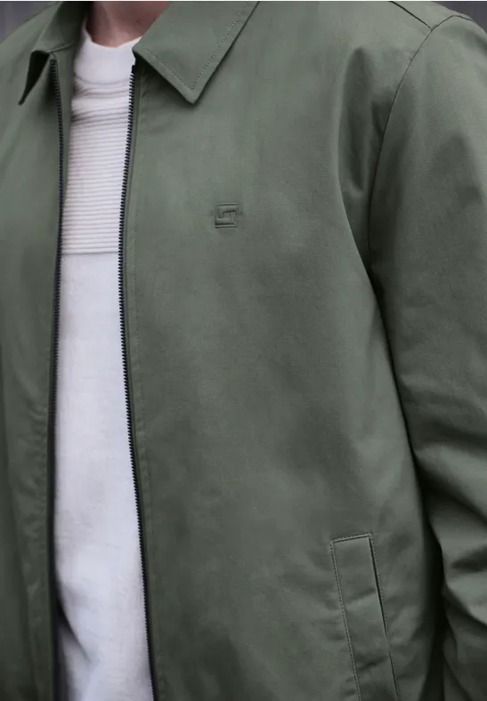 Blouson avec fermeture éclair natural green
