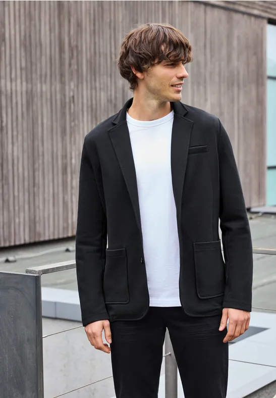 Veste en jersey piqué Black