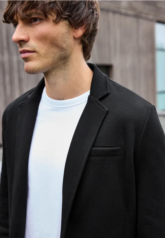 Veste en jersey piqué Black