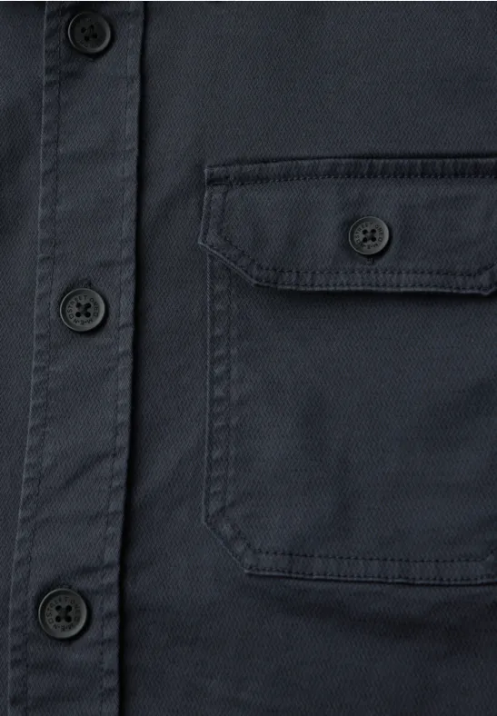 Overhemd geverfd dark ink blue