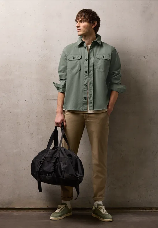 Overhemd geverfd dusty mint