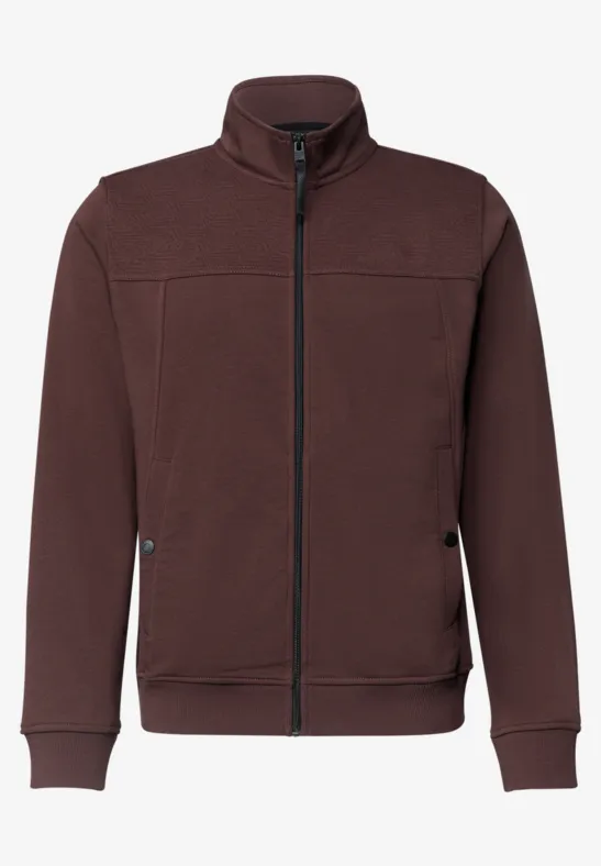 Veste légère brun foncé à fermeture éclair devant et poches latérales